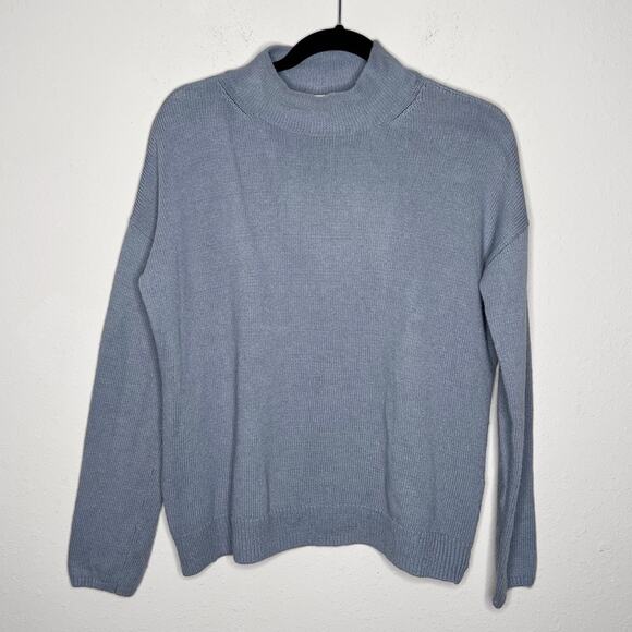 The White Company Mock Neck Cashmere Blend Sweater Gray Size 6 - Picture 1 of 6